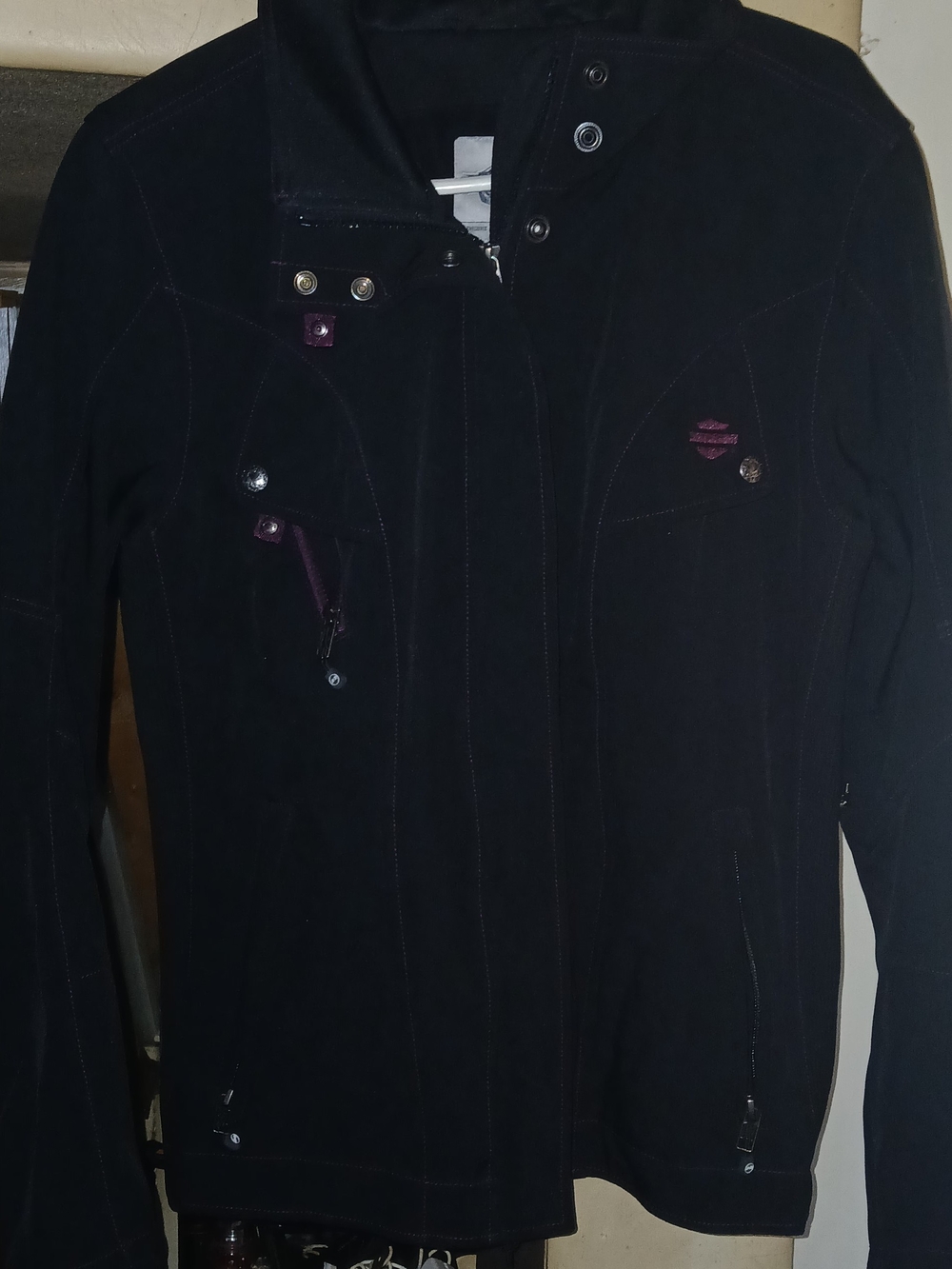 Harley-Davidson Black Women's Utility Jacket with Purple Accents
